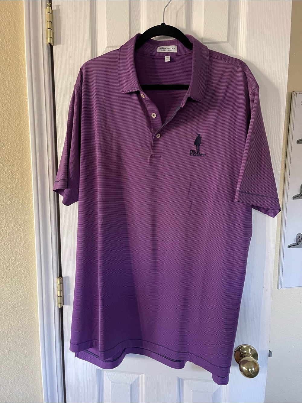 Peter Millar Men's Polo in Purple with Navy Logo